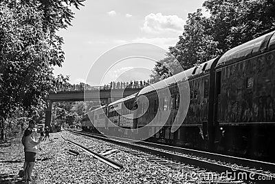 Train Fans Welcome Back N&W Class J611 Editorial Stock Photo